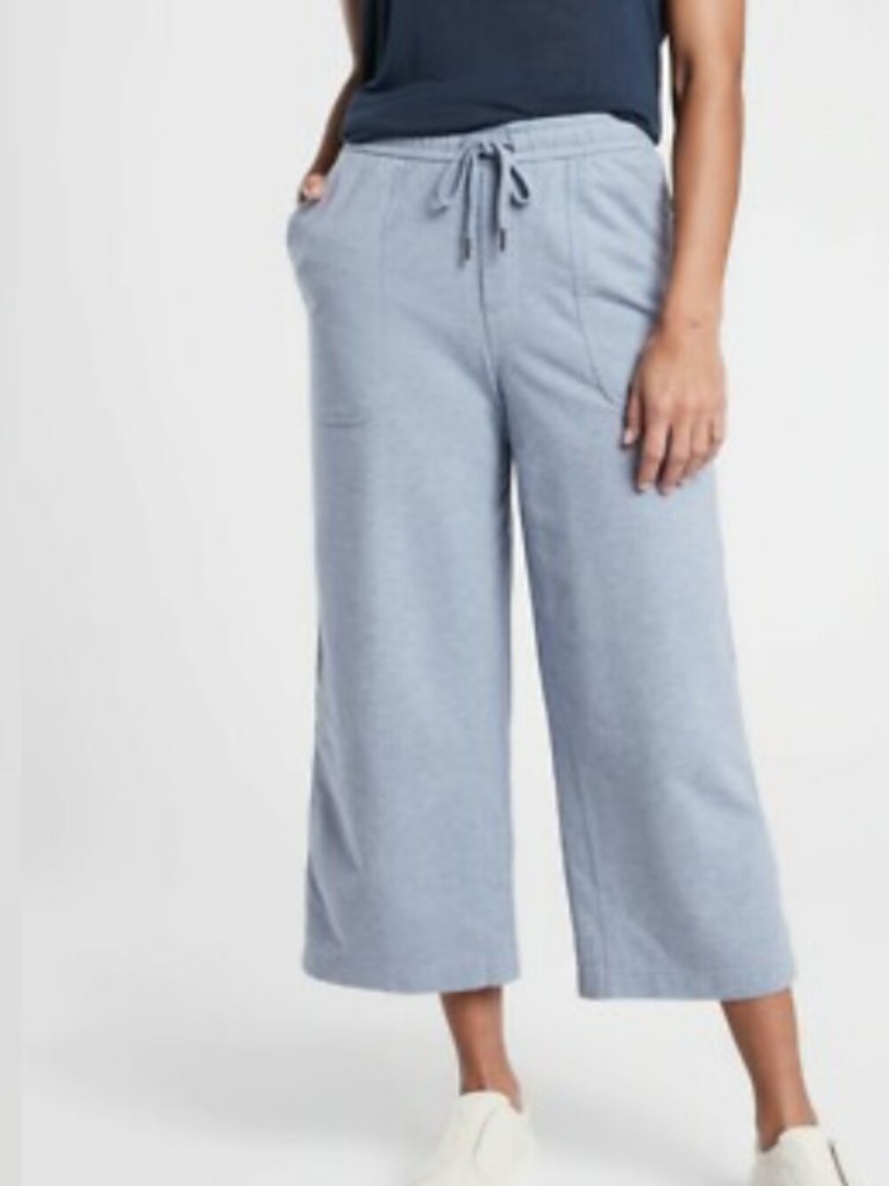 Athleta Farallon Wide Leg Crop Pant Heathered Blue 0